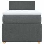 vidaXL Κρεβάτι Boxspring με Στρώμα Σκούρο Γκρι 80x200 εκ. Υφασμάτινο