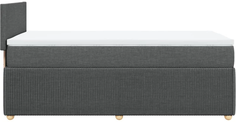 vidaXL Κρεβάτι Boxspring με Στρώμα Σκούρο Γκρι 80x200 εκ. Υφασμάτινο