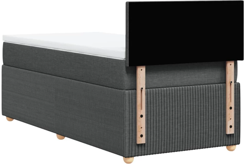 vidaXL Κρεβάτι Boxspring με Στρώμα Σκούρο Γκρι 80x200 εκ. Υφασμάτινο