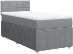 vidaXL Κρεβάτι Boxspring με Στρώμα Ανοιχτό Γκρι 80x200 εκ. Υφασμάτινο