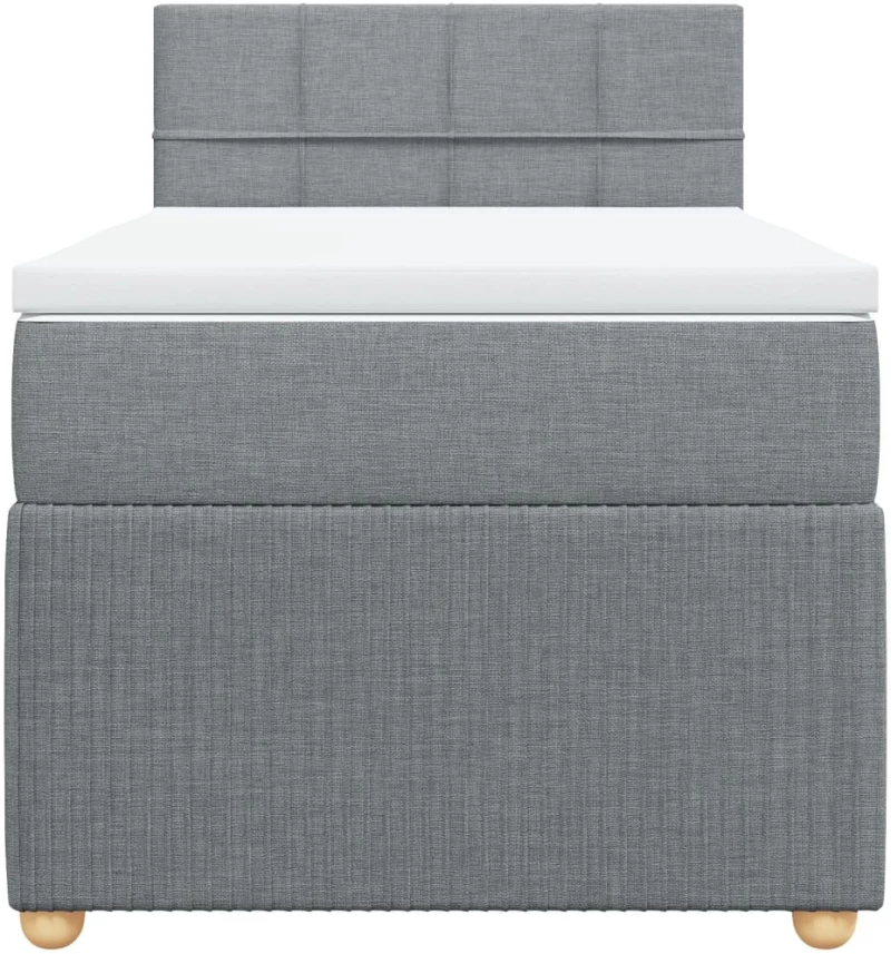 vidaXL Κρεβάτι Boxspring με Στρώμα Ανοιχτό Γκρι 80x200 εκ. Υφασμάτινο