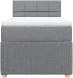 vidaXL Κρεβάτι Boxspring με Στρώμα Ανοιχτό Γκρι 80x200 εκ. Υφασμάτινο