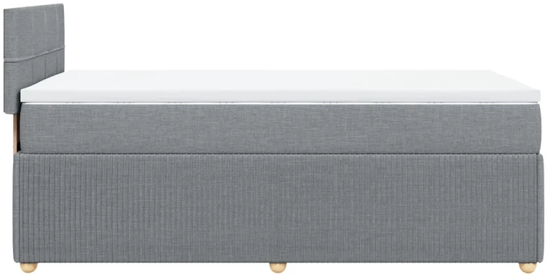 vidaXL Κρεβάτι Boxspring με Στρώμα Ανοιχτό Γκρι 80x200 εκ. Υφασμάτινο