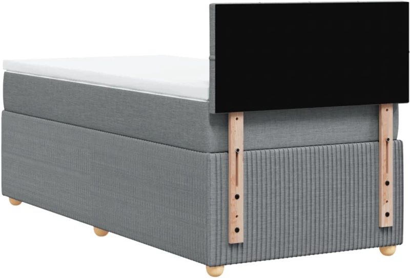 vidaXL Κρεβάτι Boxspring με Στρώμα Ανοιχτό Γκρι 80x200 εκ. Υφασμάτινο