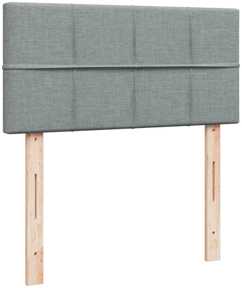 vidaXL Κρεβάτι Boxspring με Στρώμα Ανοιχτό Γκρι 80x200 εκ. Υφασμάτινο
