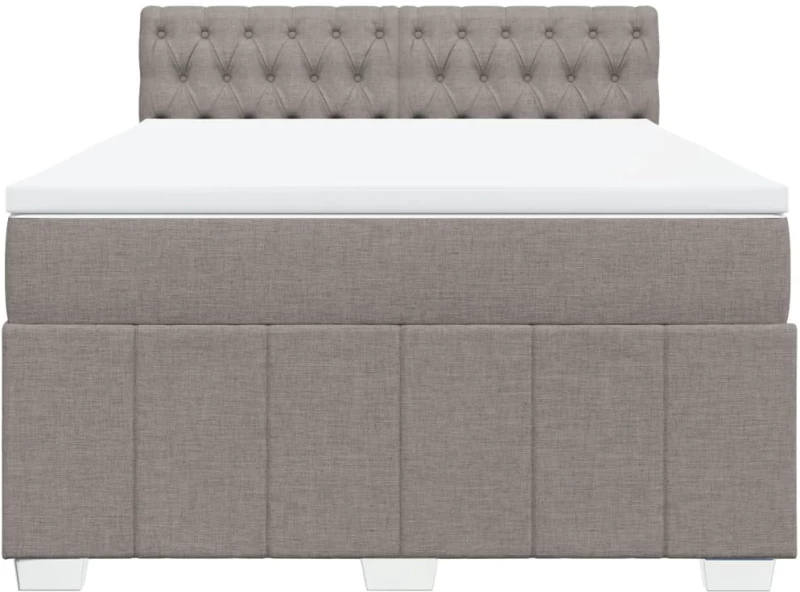 vidaXL Κρεβάτι Boxspring με Στρώμα Taupe 140x200 εκ. Υφασμάτινο