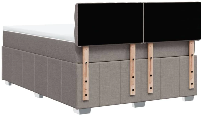 vidaXL Κρεβάτι Boxspring με Στρώμα Taupe 140x200 εκ. Υφασμάτινο