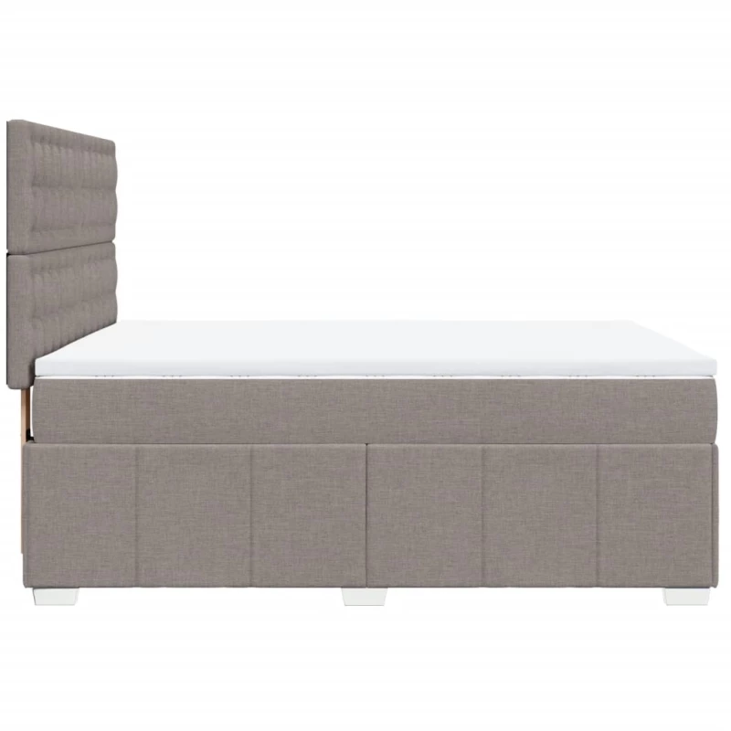 vidaXL Κρεβάτι Boxspring με Στρώμα Taupe 140x190 εκ. Υφασμάτινο