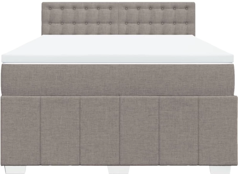 vidaXL Κρεβάτι Boxspring με Στρώμα Taupe 140x190 εκ. Υφασμάτινο
