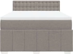 vidaXL Κρεβάτι Boxspring με Στρώμα Taupe 140x190 εκ. Υφασμάτινο