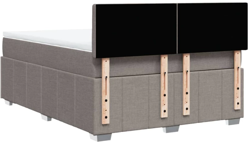 vidaXL Κρεβάτι Boxspring με Στρώμα Taupe 140x190 εκ. Υφασμάτινο