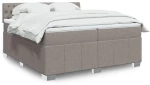 vidaXL Κρεβάτι Boxspring με Στρώμα Taupe 200x200 εκ. Υφασμάτινο