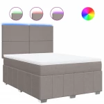 vidaXL Κρεβάτι Boxspring με Στρώμα Taupe 140x200 εκ. Υφασμάτινο