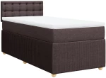 vidaXL Κρεβάτι Boxspring με Στρώμα Σκούρο Καφέ 90x190 εκ. Υφασμάτινο