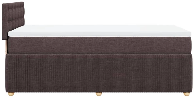 vidaXL Κρεβάτι Boxspring με Στρώμα Σκούρο Καφέ 90x190 εκ. Υφασμάτινο