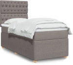 vidaXL Κρεβάτι Boxspring με Στρώμα Taupe 90x190 εκ.Υφασμάτινο