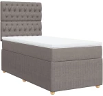 vidaXL Κρεβάτι Boxspring με Στρώμα Taupe 90x190 εκ.Υφασμάτινο