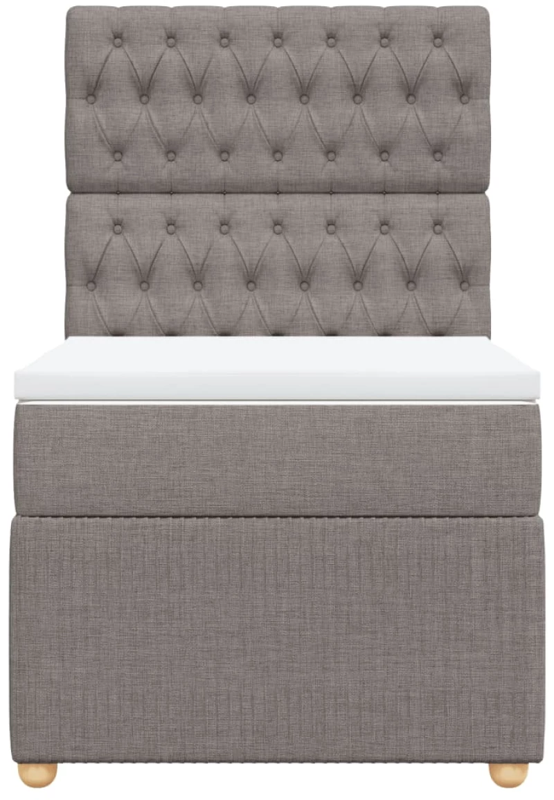 vidaXL Κρεβάτι Boxspring με Στρώμα Taupe 90x190 εκ.Υφασμάτινο
