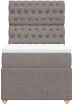 vidaXL Κρεβάτι Boxspring με Στρώμα Taupe 90x190 εκ.Υφασμάτινο