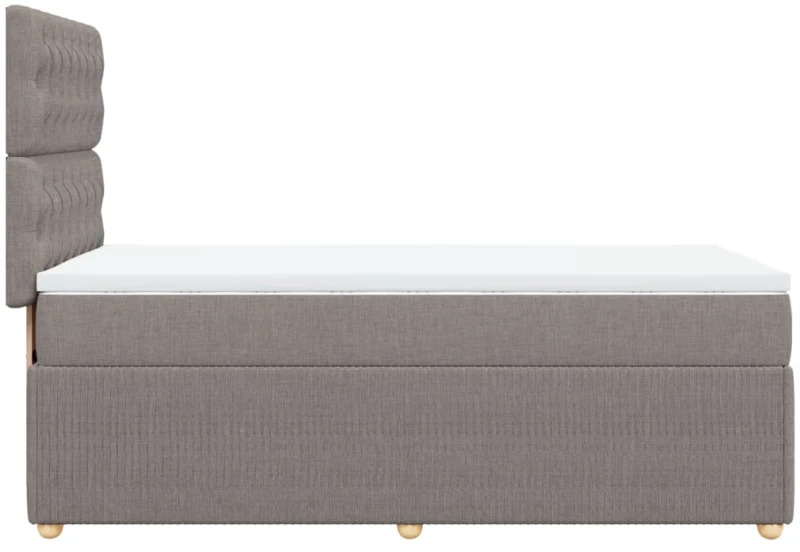 vidaXL Κρεβάτι Boxspring με Στρώμα Taupe 90x190 εκ.Υφασμάτινο