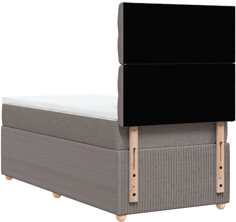 vidaXL Κρεβάτι Boxspring με Στρώμα Taupe 90x190 εκ.Υφασμάτινο