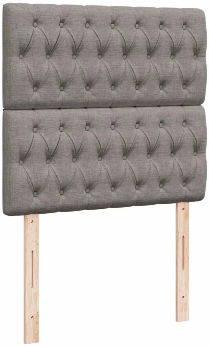 vidaXL Κρεβάτι Boxspring με Στρώμα Taupe 90x190 εκ.Υφασμάτινο