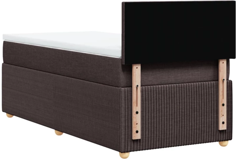 vidaXL Κρεβάτι Boxspring με Στρώμα Σκούρο Καφέ 80x200 εκ. Υφασμάτινο
