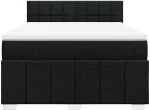 vidaXL Κρεβάτι Boxspring με Στρώμα Μαύρο 140x190 εκ. Υφασμάτινο