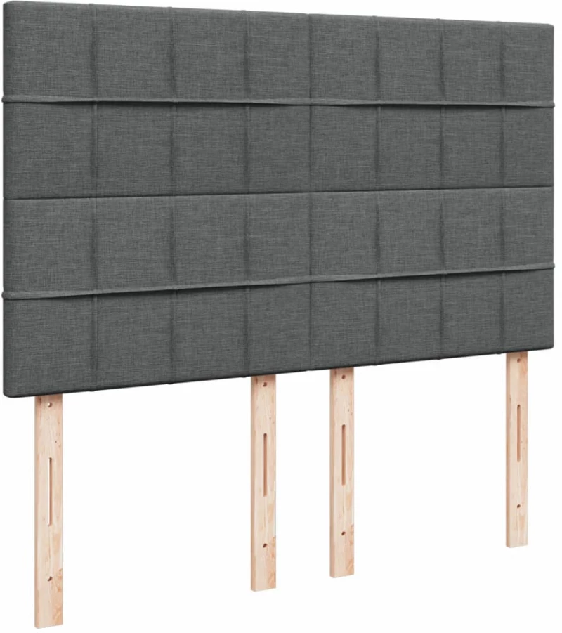 vidaXL Κρεβάτι Boxspring με Στρώμα Σκούρο Γκρι 140x190 εκ. Υφασμάτινο