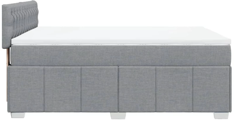 vidaXL Κρεβάτι Boxspring με Στρώμα Ανοιχτό Γκρι 140x190 εκ. Υφασμάτινο