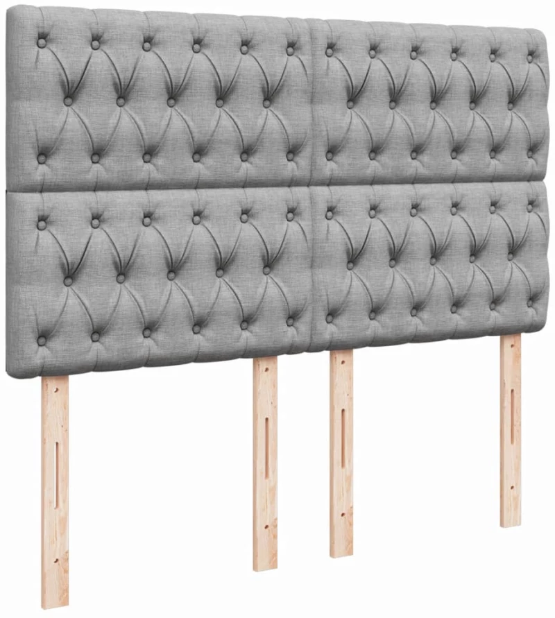vidaXL Κρεβάτι Boxspring με Στρώμα Ανοιχτό Γκρι 140x200 εκ. Υφασμάτινο