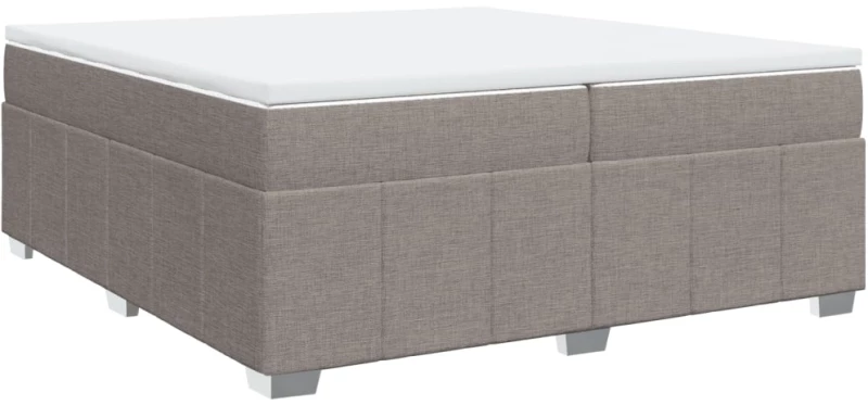 vidaXL Κρεβάτι Boxspring με Στρώμα Taupe 200x200 εκ. Υφασμάτινο