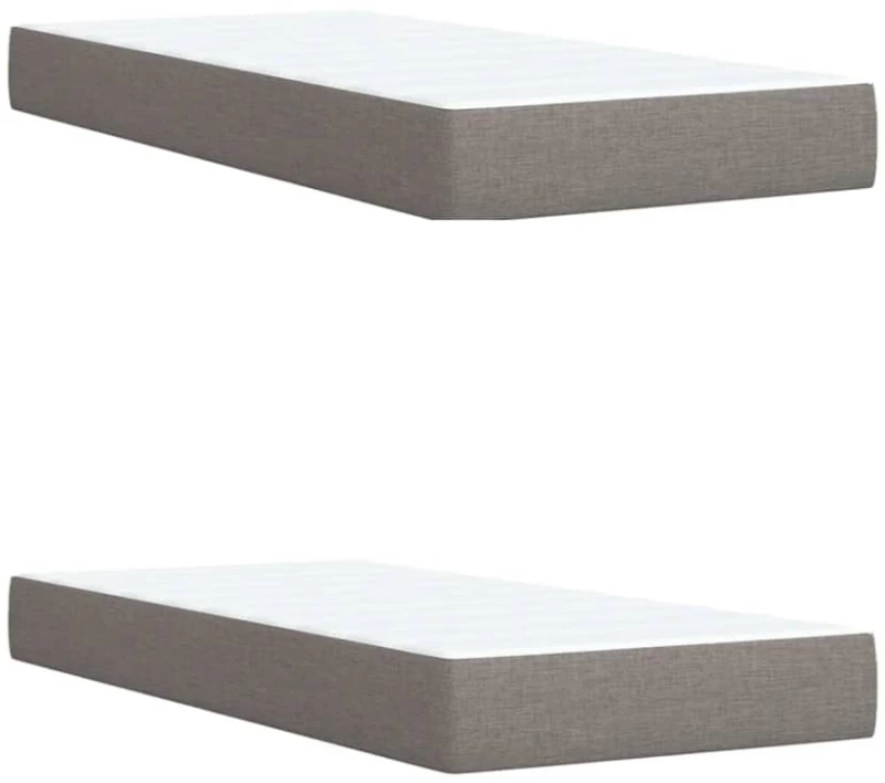 vidaXL Κρεβάτι Boxspring με Στρώμα Taupe 200x200 εκ. Υφασμάτινο
