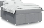 vidaXL Κρεβάτι Boxspring με Στρώμα Ανοιχτό Γκρι 140x190 εκ. Υφασμάτινο