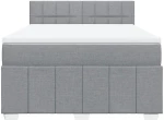 vidaXL Κρεβάτι Boxspring με Στρώμα Ανοιχτό Γκρι 140x190 εκ. Υφασμάτινο