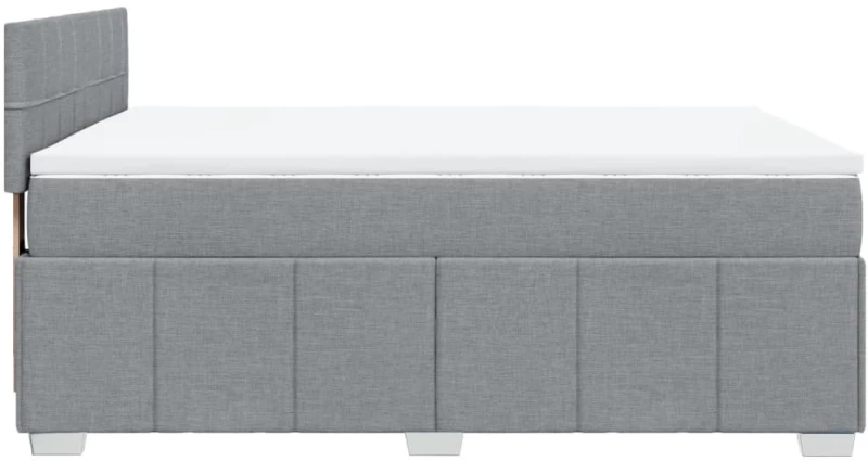 vidaXL Κρεβάτι Boxspring με Στρώμα Ανοιχτό Γκρι 140x190 εκ. Υφασμάτινο