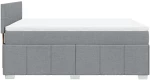 vidaXL Κρεβάτι Boxspring με Στρώμα Ανοιχτό Γκρι 140x190 εκ. Υφασμάτινο