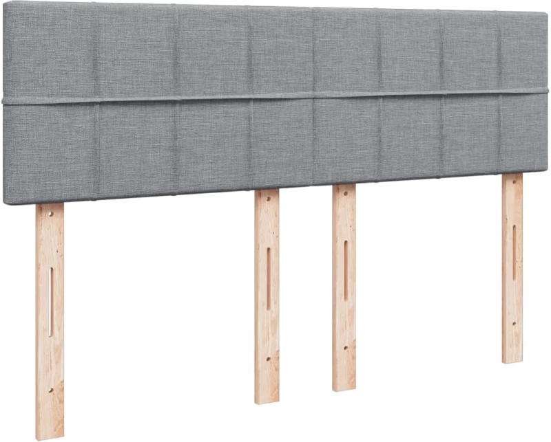 vidaXL Κρεβάτι Boxspring με Στρώμα Ανοιχτό Γκρι 140x190 εκ. Υφασμάτινο