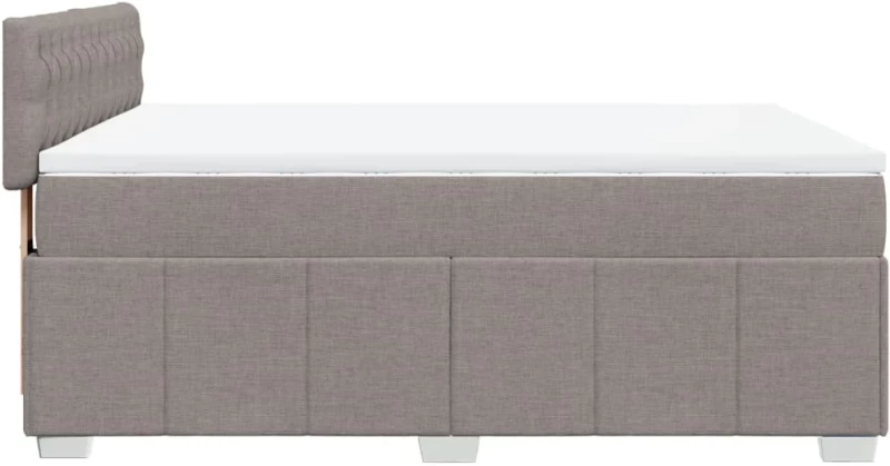 vidaXL Κρεβάτι Boxspring με Στρώμα Taupe 140x190 εκ. Υφασμάτινο