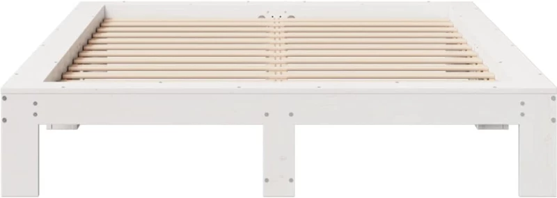 vidaXL Σκελετός Κρεβ. Χωρίς Στρώμα Λευκό 140x190 εκ Μασίφ Πεύκο