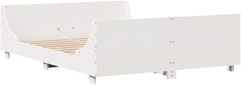 vidaXL Σκελετός Κρεβ. Χωρίς Στρώμα Λευκό 140x200 εκ Μασίφ Πεύκο