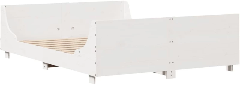 vidaXL Σκελετός Κρεβ. Χωρίς Στρώμα Λευκό 140x200 εκ Μασίφ Πεύκο