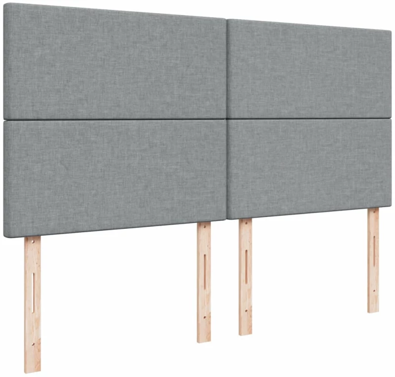vidaXL Κρεβάτι Boxspring με Στρώμα Ανοιχτό Γκρι 200x200 εκ. Υφασμάτινο