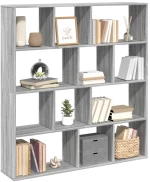 vidaXL Βιβλιοθήκη Γκρι Sonoma 132x29x141,5 εκ. από Επεξεργασμένο Ξύλο
