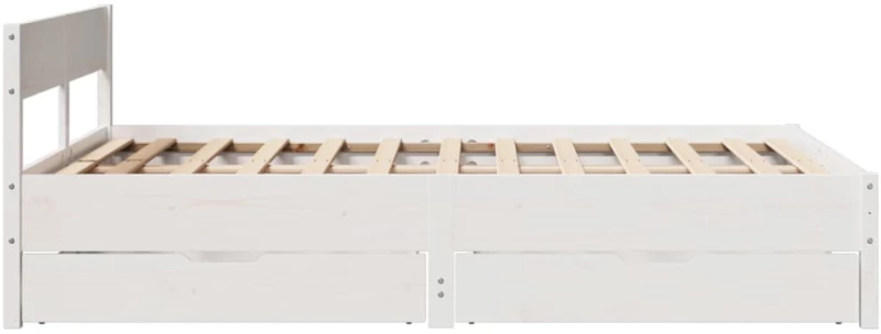 vidaXL Σκελετός Κρεβ. Χωρίς Στρώμα Λευκό 135x190 εκ Μασίφ Πεύκο