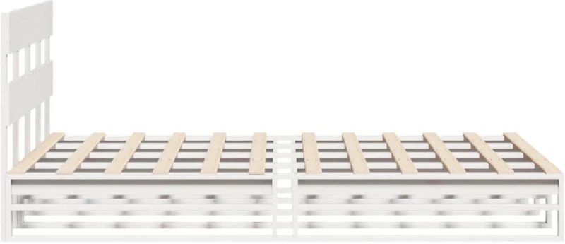 vidaXL Σκελετός Κρεβ. Χωρίς Στρώμα Λευκό 150x200 εκ Μασίφ Πεύκο