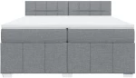 vidaXL Κρεβάτι Boxspring με Στρώμα Ανοιχτό Γκρι 200x200 εκ. Υφασμάτινο