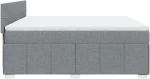 vidaXL Κρεβάτι Boxspring με Στρώμα Ανοιχτό Γκρι 200x200 εκ. Υφασμάτινο