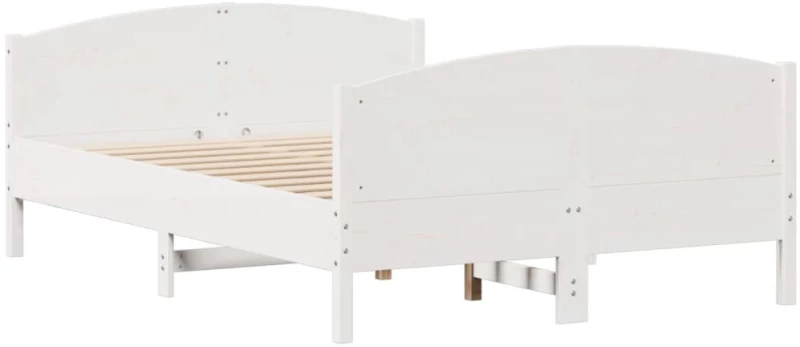 vidaXL Σκελετός Κρεβ. Χωρίς Στρώμα Λευκό 140x190 εκ Μασίφ Πεύκο