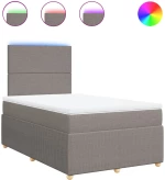 vidaXL Κρεβάτι Boxspring με Στρώμα Taupe 120x190 εκ. Υφασμάτινο